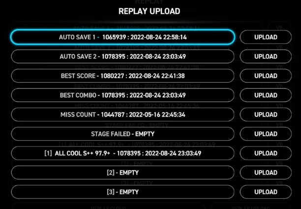 REPLAY UPLOAD